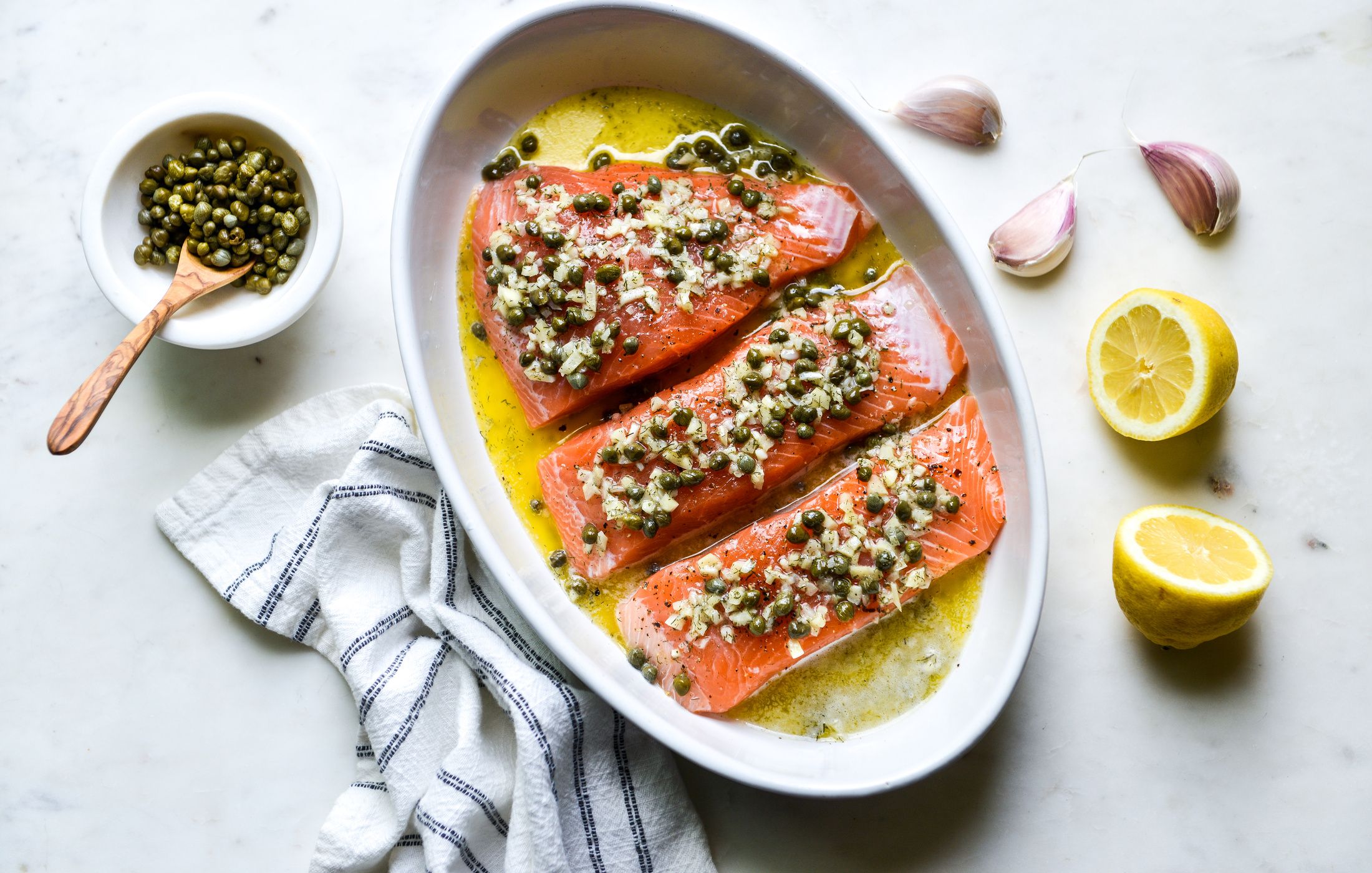 SLOW ROASTED WILD SALMON CAPERS LEMON BUTTER-1