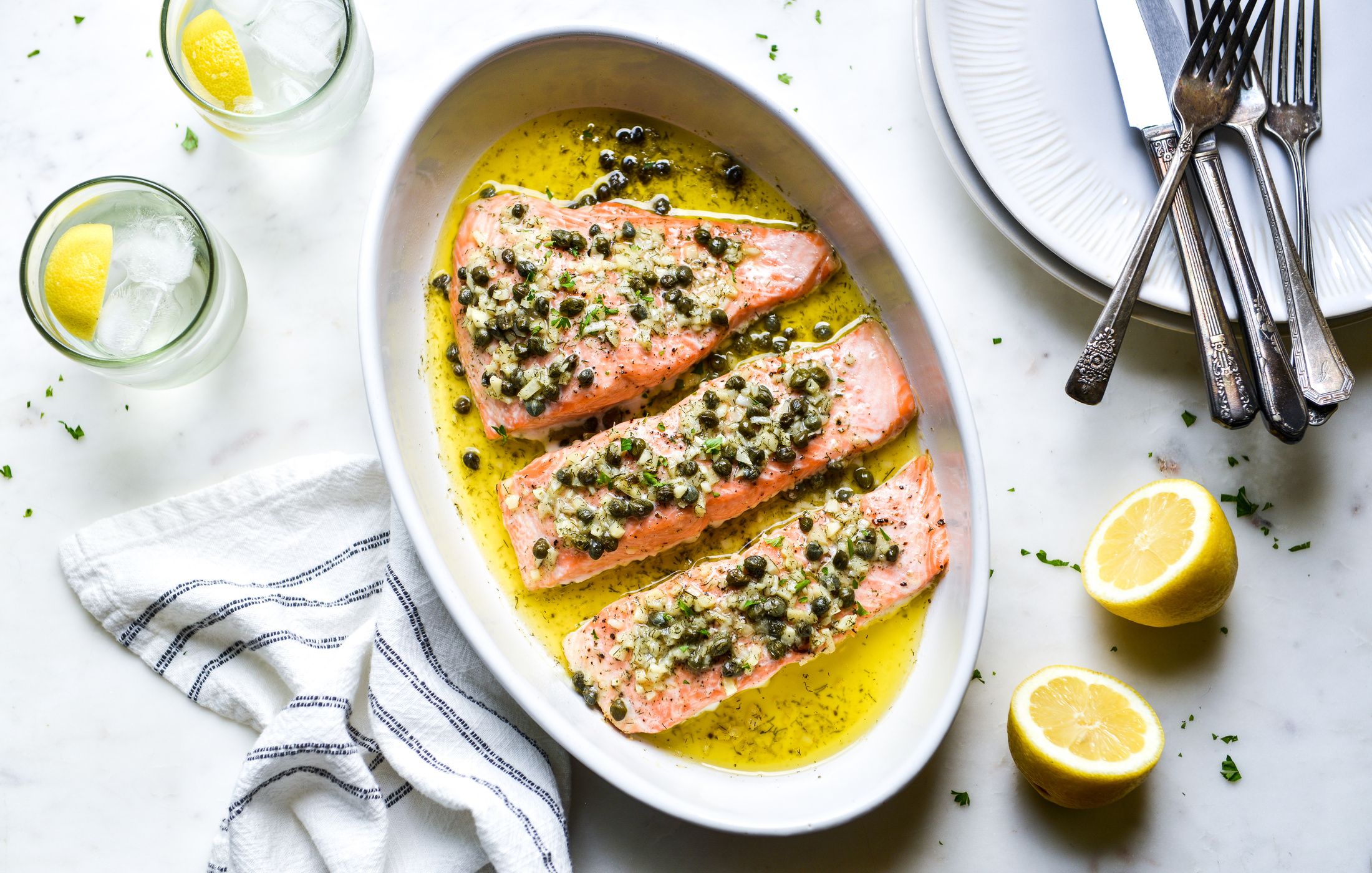 SLOW ROASTED WILD SALMON CAPERS LEMON BUTTER-2